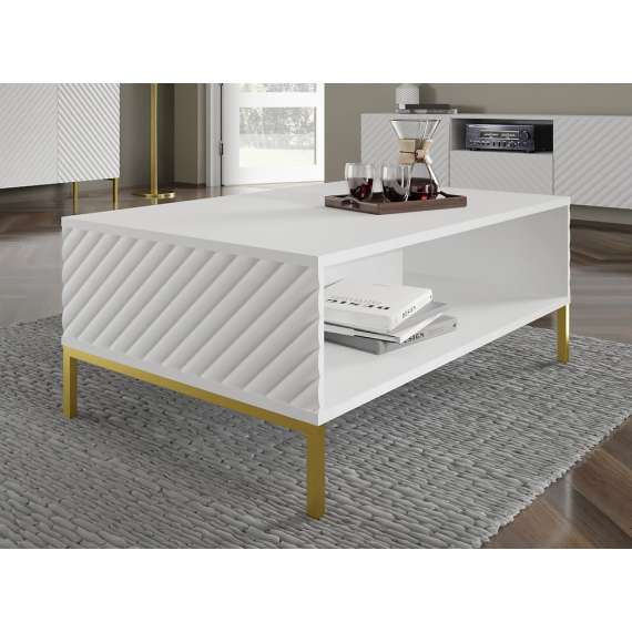 Stuebord Surf 90x43cm - Hvit matt - men ben