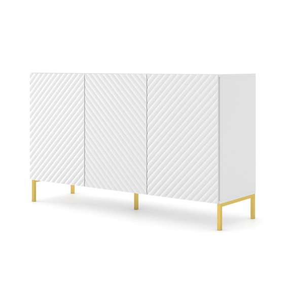 Skjenk Surf 150x87 cm  - hvit matt - 3 dører