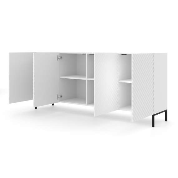 Skjenk Surf 200x87 cm  - hvit matt - 4 dører