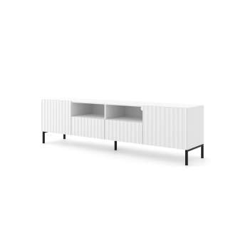 Tv-benk Wave 200 cm - 2 dører - 2 skuffer - Hvit
