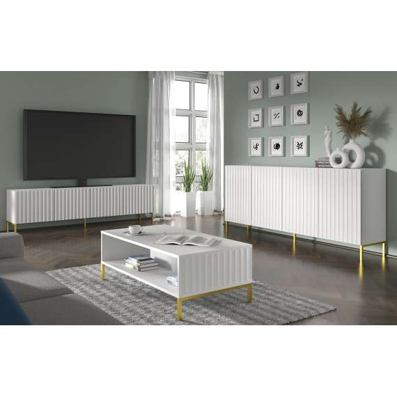 Stuebord Wave 90 cm - Hvit - med ben