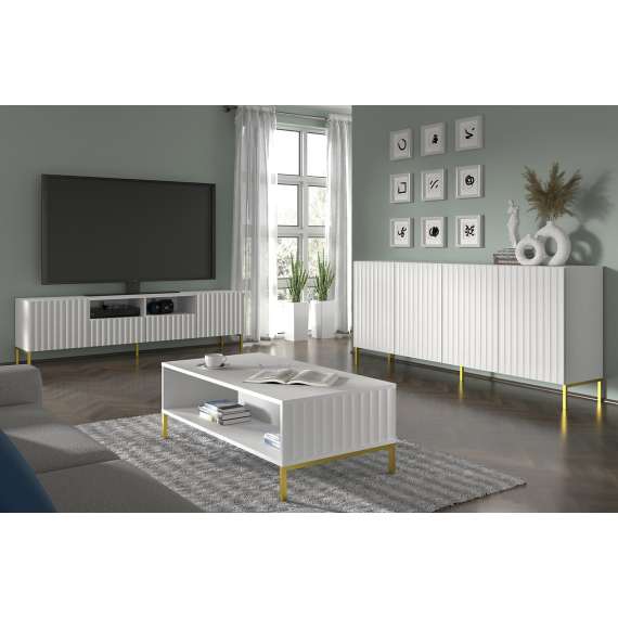 Stuebord Wave 90 cm - Hvit - med ben