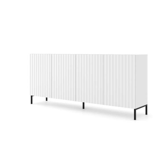 Skjenk Wave 200 cm - 4 dører - Hvit