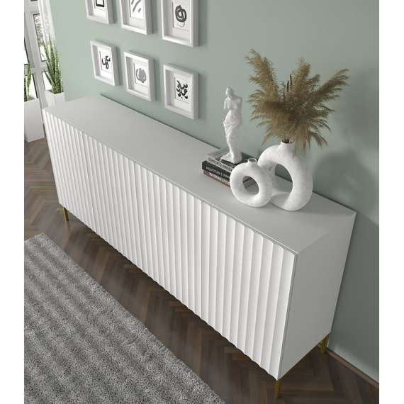 Skjenk Wave 200 cm - 4 dører - Hvit