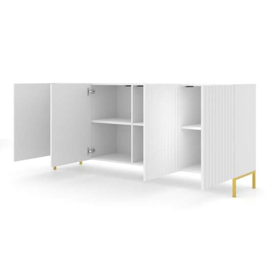 Skjenk Wave 200 cm - 4 dører - Hvit