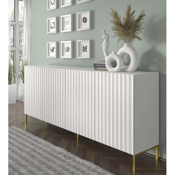 Skjenk Wave 200 cm - 4 dører - Hvit