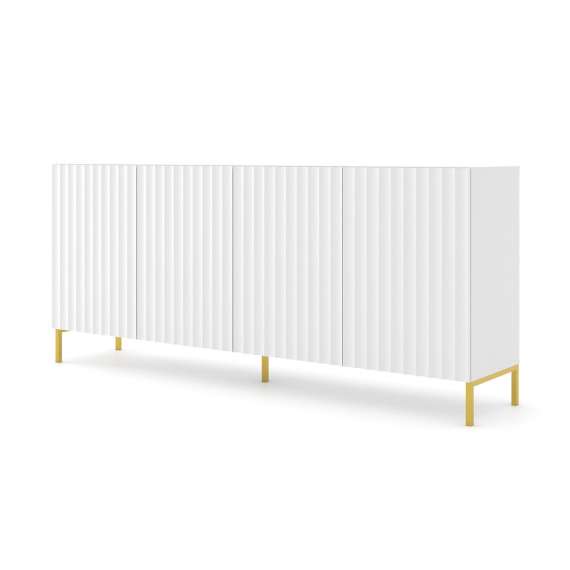 Skjenk Wave 200 cm - 4 dører - Hvit