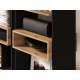 Reol - bokhylle Tris 55x180 cm - Svart matt - Eik