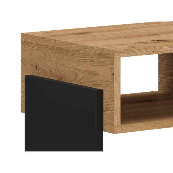 Nattbord Tris 42x46 cm - Svart matt - Eik