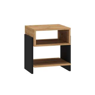 Nattbord Tris 42x46 cm - Svart matt - Eik