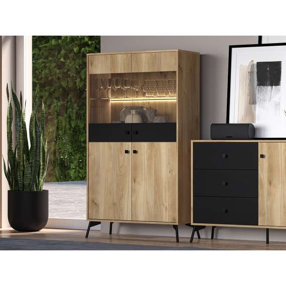 Vitrineskap Agis 90x160 cm - med ben