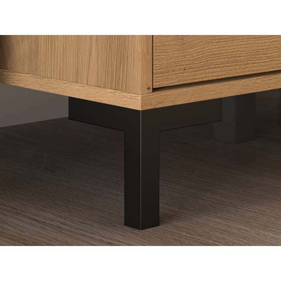 Garderobeskap Nevio 80x200 cm - eik artisan - 2 dører - metall bein