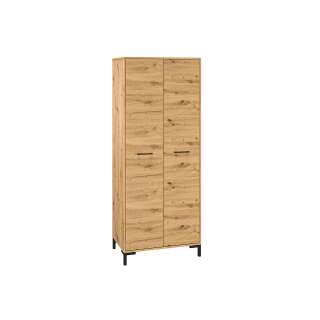 Garderobeskap Nevio 80x200 cm - eik artisan - 2 dører - metall bein