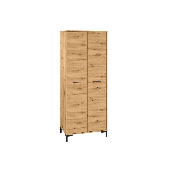 Garderobeskap Nevio 80x200 cm - eik artisan - 2 dører - metall bein