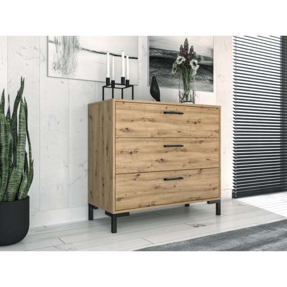 Kommode Nevio 92x83 cm - 3 skuffer