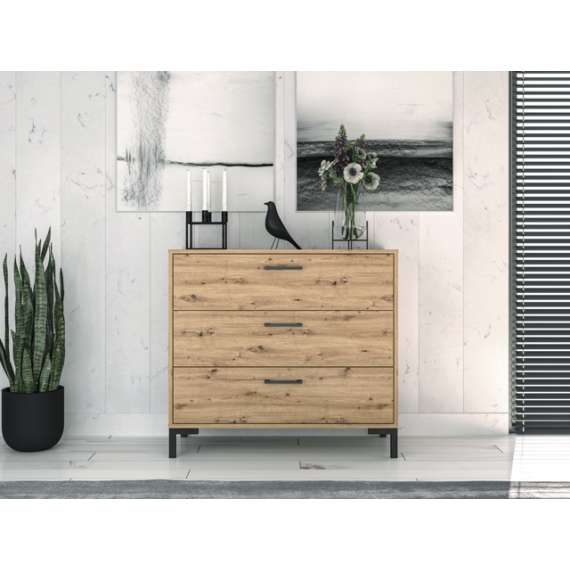 Kommode Nevio 92x83 cm - 3 skuffer