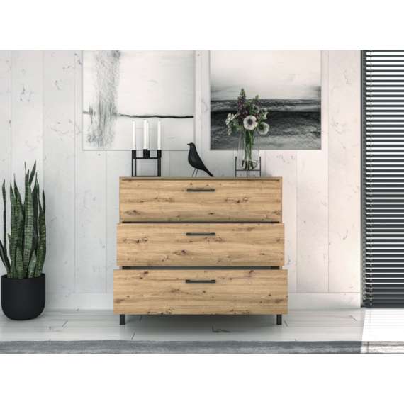 Kommode Nevio 92x83 cm - 3 skuffer