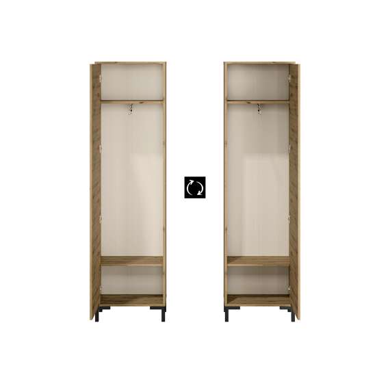 Garderobeskap Nevio 55x200 cm - eik artisan - 1 dør