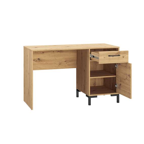 Skrivebord Nevio 120x75 cm - eik artisan - 1 dør - 1 skuff