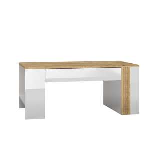 Sofabord Adagio 109x48 cm - eik castello - hvit høyglans