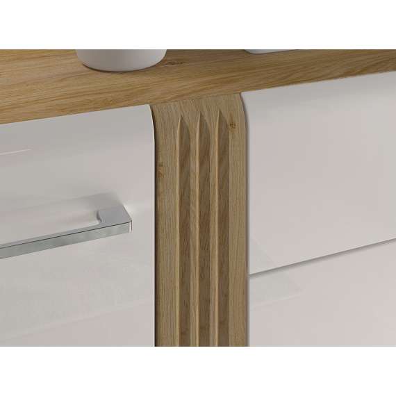 Skjenk Adagio 134x90 cm - Hvit høyglans