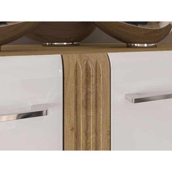 Vitrineskap Adagio 92x143 cm - Hvit høyglans