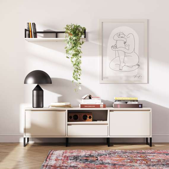 Tv-benk Bjorn 150-180x49 cm - Høy - med metallben