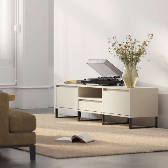 Tv-benk Bjorn 150-180x49 cm - Høy - med metallben