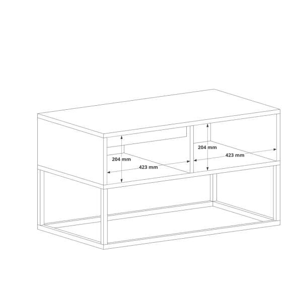 Stuebord Bjorn 90x50 cm - Høy - med metallben