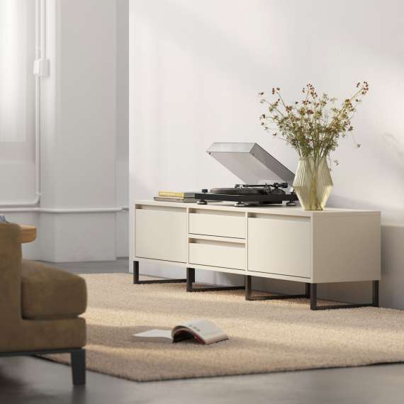 Tv-benk Bjorn 150-180x49 cm - Høy - med metallben