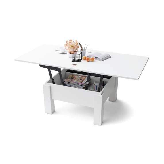 Sofabord Oslo 80-160 cm - hvit matt