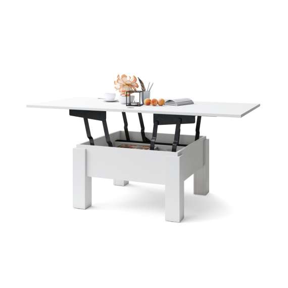 Sofabord Oslo 80-160 cm - hvit matt