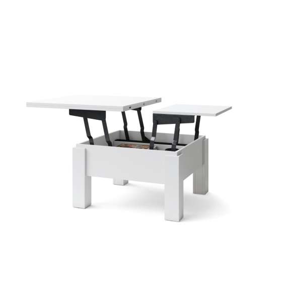 Sofabord Oslo 80-160 cm - hvit matt