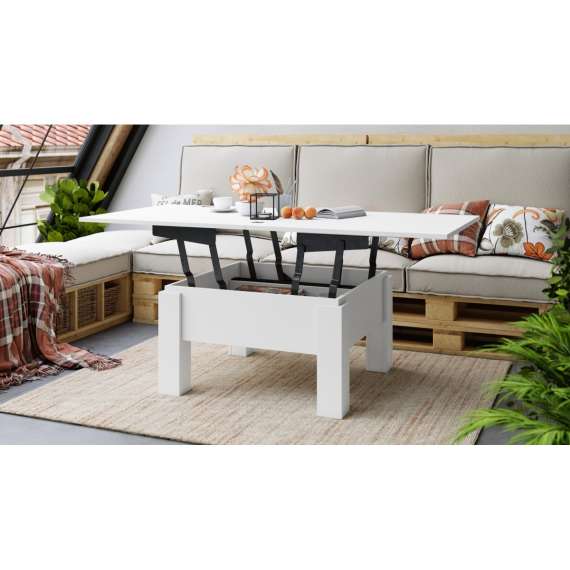 Sofabord Oslo 80-160 cm - hvit matt