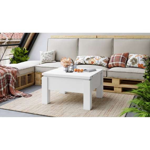 Sofabord Oslo 80-160 cm - hvit matt