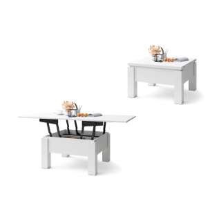 Sofabord Oslo 80-160 cm - hvit matt