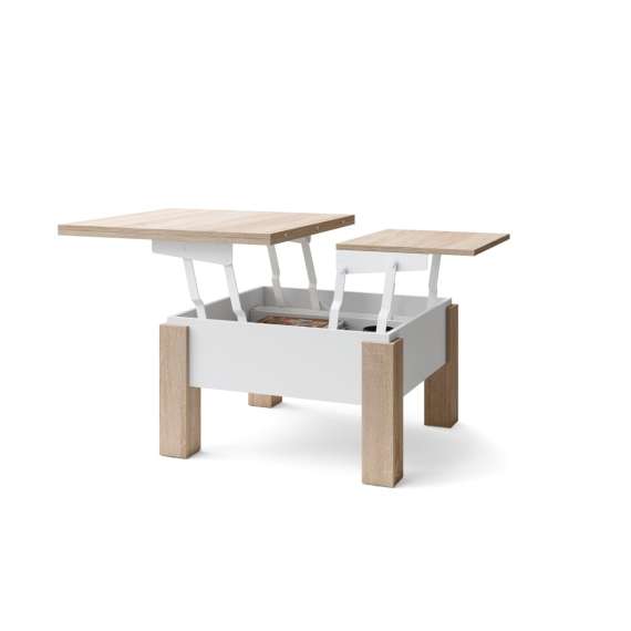 Sofabord Oslo 80-160 cm - eik sonoma - hvit matt