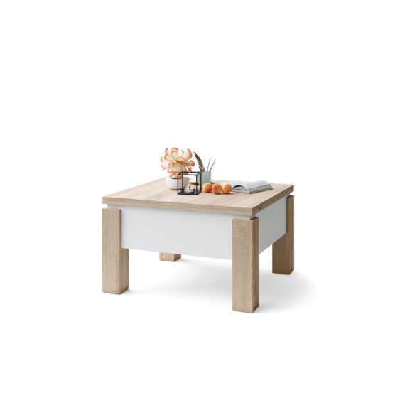 Sofabord Oslo 80-160 cm - eik sonoma - hvit matt