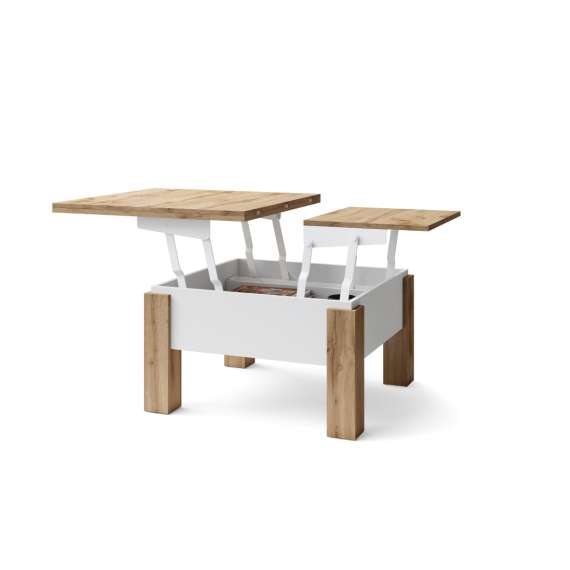 Sofabord Oslo 80-160 cm - eik wotan - hvit matt