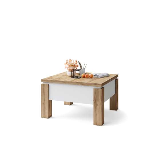 Sofabord Oslo 80-160 cm - eik wotan - hvit matt