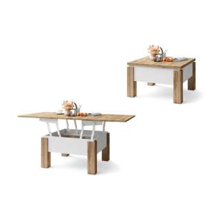 Sofabord Oslo 80-160 cm - eik wotan - hvit matt