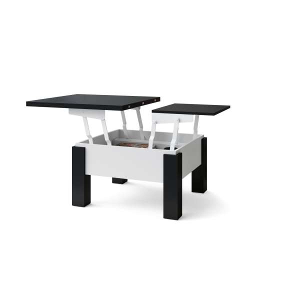 Sofabord Oslo 80-160 cm - svart matt - hvit matt