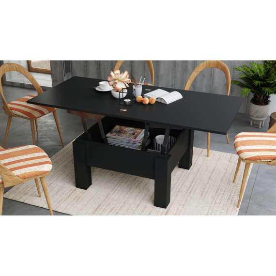 Sofabord Oslo 80-160 cm - svart matt