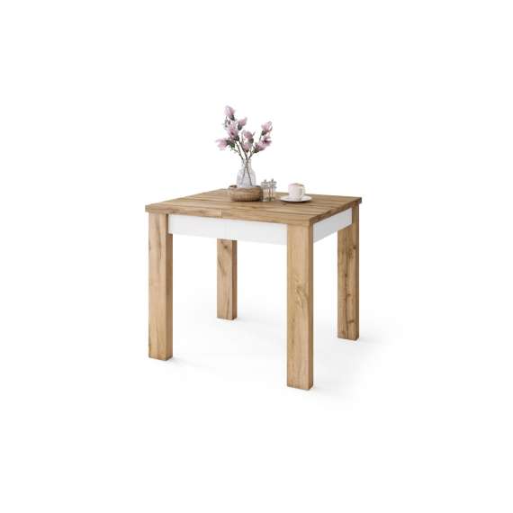 Spisebord Fonte 85-130 cm - Eik - Hvit matt