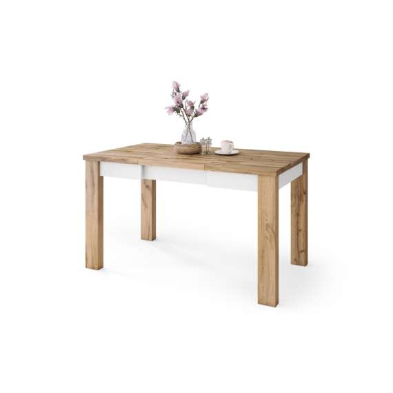 Spisebord Fonte 85-130 cm - Eik - Hvit matt