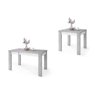 Spisebord Fonte 85-130 cm - Betong - Hvit matt