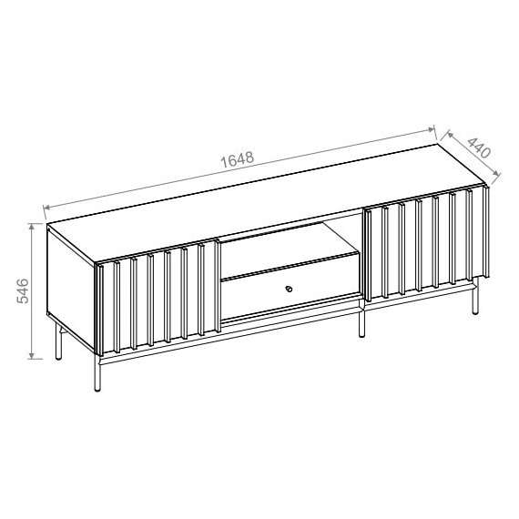 Tv-bord Piemonte 165x55 cm - med ben