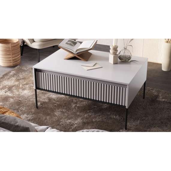 Stuebord Trend 100x49 cm - metallben - Hvit matt