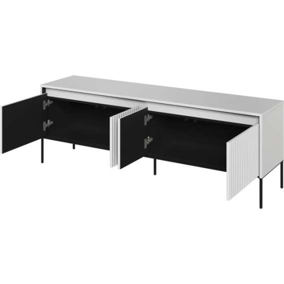 Tv-benk Trend 167x56 cm - 4 dører - Hvit matt