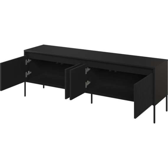 Tv-benk Trend 167x56 cm - 4 dører - Svart matt